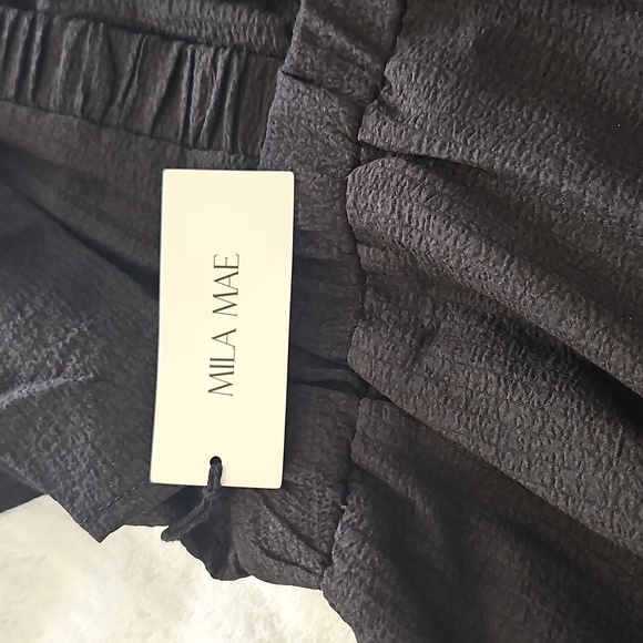 NWT Mila Mae Flutter Sleeve Tiered w Back Tie Maxi Dress Black Medium - Picture 12 of 14